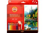 Set Per Artisti Mondeluz Matite Acquerellabili 72 Pezzi + 3 Pennelli + 2 Temperini Koh-I-Noor