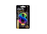 Candela Di Compleanno Godan Numero 8, 8 Cm, Colori Arcobaleno