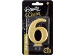 Candela B&C Numero 6 Oro Metallizzato 8,0 Cm PF-SCZ6
