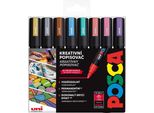 Posca Marcatore Unico PC-5M Set 2,5 Mm 8 Colori Metallici