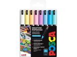 Posca Pennarello Unico PC-1MR 0,7 Mm Set Di 8 Colori Pastello