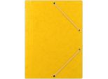 Cartella In Gomma Donau, Cartone Pressato, A4, 390 G/M², 3 Lembi, Giallo