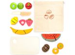 Umu® Set Di Affettamento Frutta In Legno - Giocattolo Da Cucina Con Affettamento Alimenti Per Bambini Di 2, 3, 4, 5 Anni
