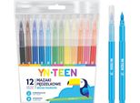 Pennarelli Colorati Yn Teen - Set Di 12 Colori Intensi Per Menti Creative! Perfetti Per Disegnare, Dipingere E Giocare!
