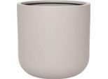 Vivanno Vaso Da Fiori In Fibra Di Vetro Chico Rotondo, Crema Opaco - 40X40 Cm