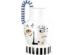 Tischvase GILDE Henkelvase Fira weiß H. 36 cm, weiß, B:24cm H:36cm T:15cm, Keramik, Vasen