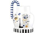 Tischvase GILDE Henkelvase Fira weiß H. 23 cm, weiß, B:24cm H:23cm T:15cm, Keramik, Vasen