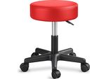 Tresko Sgabello Rotante Regolabile In Altezza Rosso 150 Kg | Sgabello Girevole Sgabello 10 Cm Di Spessore Imbottitura 47-60 Cm | Sgabello Da Lavoro Sgabello Da Ufficio Girevole A 360° Con Rotelle