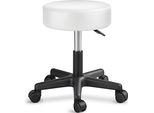 Tresko Sgabello Rotante Regolabile In Altezza Bianco 150 Kg | Sgabello Girevole Sgabello 10 Cm Di Spessore Imbottitura 47-60 Cm | Sgabello Da Lavoro Sgabello Da Ufficio Girevole A 360° Con Rotelle
