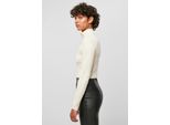 Urban Classics Donna Cropped Rib Knit Zip Cardigan Bianco - M