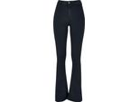 Urban Classics Donna Pantaloni Denim Super Stretch Bootcut Nero Stone Washed - 28