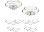 Relaxdays Lanterna Galleggiante Set Di 12 Porta Tea Light In Vetro H X P: 4,5 X 8 Cm Home