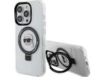 Karl Lagerfeld Klhmp15Lhmrskhh Iphone 15 Pro 6.1 BiałY/Bianco Custodia Rigida Anello Stand Karl Head Magsafe