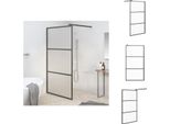 Vidaxl Schermo Doccia Per Cabina Doccia 100X195 Cm Esg Nero Opaco - Schermi Doccia