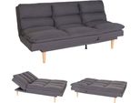 Divano Letto HWC-M79, Divano Letto Per Ospiti Divano Letto, Funzione Letto Superficie 180X110Cm ~ Tessuto/Tessuto Grigio Scuro
