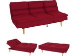 Divano Letto HWC-M79, Divano Letto Per Ospiti, Divano Letto, Funzione Letto, Superficie Di Appoggio 180X110Cm ~ Tessuto/Tessuto Bordeaux