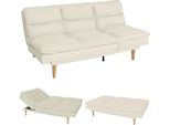 Divano Letto HWC-M79, Divano Letto Per Ospiti Divano Letto, Funzione Letto Superficie 180X110Cm ~ Tessuto/Tessuto Crema