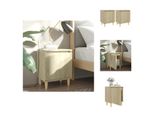 Vidaxl Comodini 2 Pz. Gambe In Legno Massiccio Rovere Sonoma 40X30X50Cm - Comodini