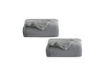 Clanmacy Coperta Accogliente 2 Pezzi Coperta Di Flanella Coperta Universale Divano Giardino In Viaggio Grigio 240 X 220 Cm Super Soft