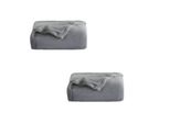 Clanmacy Coperta Accogliente 2 Pezzi Coperta Di Flanella Coperta Universale Divano Giardino In Viaggio Grigio 200 X 150 Cm Super Soft