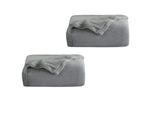 Jayseuw Coperta Accogliente 2 Pezzi Coperta Di Flanella Coperta Universale Divano Giardino In Viaggio Grigio 240 X 220 Cm Super Soft