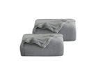 Jopassy Coperta Accogliente 2 Pezzi Coperta Di Flanella Coperta Universale Divano Giardino In Viaggio Grigio 240 X 220 Cm Super Soft