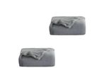 Tolletour Coperta Accogliente 2 Pezzi In Flanella Coperta Universale Divano Giardino In Viaggio Grigio 200 X 150 Cm Super Soft