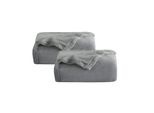 Tolletour Coperta Accogliente 2 Pezzi Coperta Di Flanella Coperta Universale Divano Giardino In Viaggio Grigio 240 X 220 Cm Super Soft