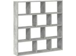 Vidaxl Scaffale Cubo 12 Scomparti Cemento Grigio Materiale A Base Di Legno