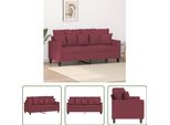 The Living Store Divano 2 Posti Rosso Vino 140 Cm In Tessuto