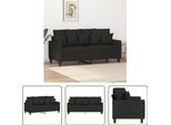 The Living Store Divano 2 Posti Nero 140 Cm In Tessuto