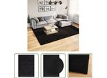The Living Store Tappeto Huarte A Pelo Corto Morbido E Lavabile Nero 200X280 Cm