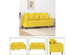 The Living Store Divano 2 Posti Giallo Chiaro 140 Cm Tessuto