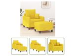 The Living Store Poltrona Con Sgabello Giallo Chiaro 60 Cm In Tessuto