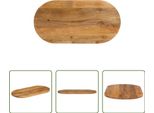 The Living Store Piano D'appoggio 100X50X3,8 Cm Ovale In Legno Massiccio Di Mango