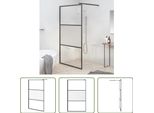 The Living Store Schermo Doccia Per Cabina Doccia 115X195Cm Esg Nero Semi-Opaco