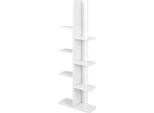 Libreria A Forma Di Albero Con 8 Ripiani, Scaffale Autoportante, Scaffale Da Ufficio, 50 X 20 X 141 Cm, Bianco