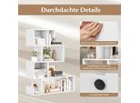 Libreria A 5 Ripiani Con Scaffale Geometrico Con Scomparti A Giorno 80 X 22 X 100 Cm Bianco