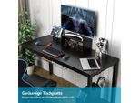 Tavolo Da Gioco 140 Cm Scrivania Da Gioco Con Ripiano Per Monitor 155 X 60 X 94 Cm Nero