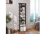 Scarpiera In Legno Scarpiera A 8 Ripiani Organizer Per Scarpe Verticale 27,5X26,5X110 Cm Nero