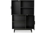 Libreria In Legno Libreria A 4 Ripiani Con Armadietto A 2 Ante Nero
