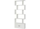 Scaffale Libreria Con Ante 183 X 70 X 23 Cm Scaffale Divisorio Con 5 Livelli Bianco