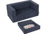 Kiddymoon Divano Per Bambini E 100 Palline/7Cm Per Bambini Divano In Schiuma Morbida Divano Modulare Leggero Versatile Copertura Rimovibile Perfetto Per Giocare Imparare E Rilassarsi, Blu Scuro: Blu Pastello/Giallo Pastello/Bianco/Menta/Rosa Polvere