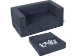 Kiddymoon Divano Per Bambini E 100 Palline/7Cm Per Bambini Divano In Schiuma Morbida Divano Modulare Leggero Divano Versatile Rimovibile Perfetto Per Giocare Imparare E Rilassarsi, Blu Scuro: Turchese Scuro/Verde Grigio/Blu Pastello/Bianco