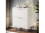 Unboxg Set Di 2 Comodini Bianchi, 2 Cassetti Per Tavolo, Mobili Per Camera Da Letto