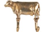 Clayre & Eef Gancio Da Parete Mucca 17X4X15 Cm Metallo Color Oro