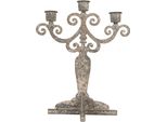 Portacandele Clayre & Eef 26X16X35 Cm In Metallo Grigio