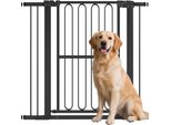 Pawhut Cancelletto Di Sicurezza Per Scale Cancelletto Di Sicurezza Per Porte Cancelletto Di Sicurezza Senza Trapano 76-104 Cm Cancelletto Di Sicurezza In Acciaio Per Cani, Animali Domestici Scale, Porte, Nero