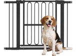 Pawhut Cancelletto Di Sicurezza Per Scale Cancelletto Di Sicurezza Per Porte Cancelletto Di Sicurezza Senza Trapano 76-104 Cm Cancelletto Di Sicurezza In Acciaio Per Cani, Animali Domestici Scale, Porte, Nero