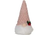 Clayre & Eef Decorazione Natalizia Con Illuminazione Led Nano Led 10X10X25 Cm / 3Xaa Rosa Bianco Sintetico